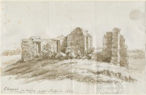 Stafford - Creswell Şapeli: kalem ve yıkama çizimi, 1824 by Unbekannt