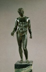 Merkür Heykeli, Polyclitus'un Yunan Discophoros'unun uyarlaması, Roma, MS 25-50 (bronz) by Unbekannt