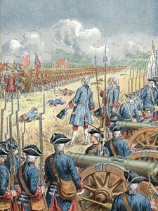 Fontenoy Savaşı (1745): "Gentlemen les Anglais, önce ateş edin" diye yanıtlayan Joseph d'Anterrocks Kontu by Unbekannter Künstler
