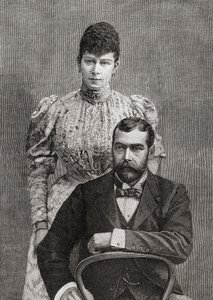 Cornwall Dükü ve Düşesi, George V ve eşi Teck Mary. by Unbekannt