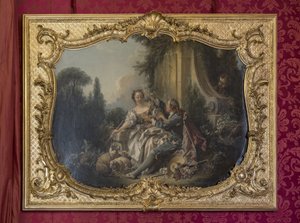 Gallant Pastor veya Garland. Francois Boucher (1703-1770) tarafından yapılan tablo. Prensesin geçit töreni veya geçit odası. Otel de Soubise, Paris by Unbekannt