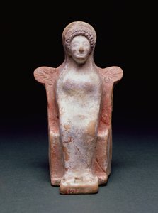 Tanrıça Athena, Yunan, yaklaşık MÖ 490 (pişmiş toprak ve pigment) by Unbekannt
