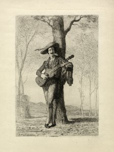 The Guitarist, Fransa, 1870 dolayları (gravür) by Unbekannter Künstler