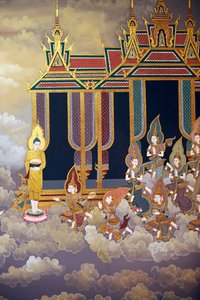 Buda'nın Hayatı, Duvar freski, Wat Botum tapınağı, Phnom Penh, 2022 (fotoğraf) by Unbekannter Künstler