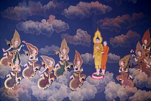 Buda'nın Hayatı, Duvar freski, Wat Botum tapınağı, Phnom Penh, 2022 (fotoğraf) by Unbekannter Künstler