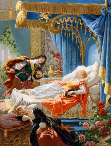Uyuyan Güzel ve büyüleyici prens, 19. yüzyıl sonu (kromolitograf) by Unbekannter Künstler