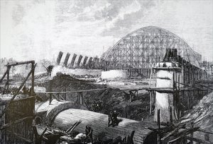 St Pancras tren istasyonu inşaatı by Unbekannt