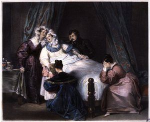 Onarılamaz kayıp, hatta doğumda ölüm, c.1840 (litografi) by Unbekannter Künstler
