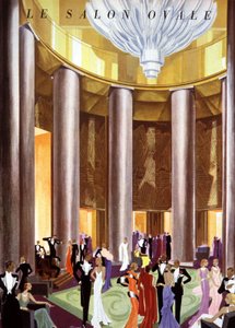 Atlantik yolcu gemisinin oval salonu by Unbekannter Künstler