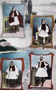 Geleneksel Yunan Erkek Kostümleri - Kartpostal 1914-1918 by Unbekannt