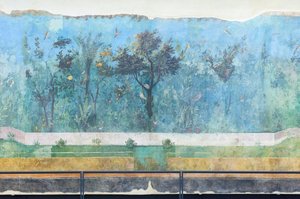 Livia'nın evinin triclinium'u, fresk, MÖ 20-10, Roma ulusal müzesi (museo nazionale romano), Roma, İtalya by Unbekannter Künstler