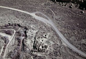 Anasazi antik yerleşiminin görünümü, Chaco Harabeleri Kültür Ulusal Parkı, Chaco Kanyonu, New Mexico, Amerika Birleşik Devletleri, Anasazi uygarlığı by Benjamin Baud