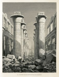 Karnak, Mısır'daki Büyük Hipostil Salonunun Görünümü Mısır Atlası'ndan İllüstrasyon by Unbekannter Künstler