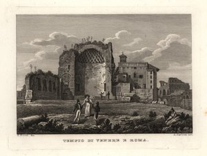 Venüs ve Roma Tapınağı kalıntılarının görünümü, Templum Veneris et Romae, Tempio di Venere e Roma, Roma by Unbekannt