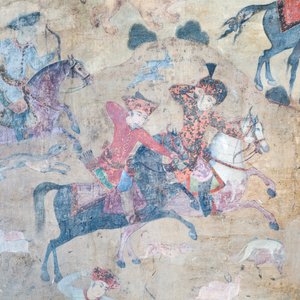Qeysarieh portalındaki duvar resimleri, Nakş-ı Cihan İmam meydanı, İsfahan, İran (fresk) by Unbekannter Künstler