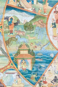 Hayat çarkı, detay, duvar resmi, wat Umong, Chiang Mai, Tayland by Unbekannter Künstler