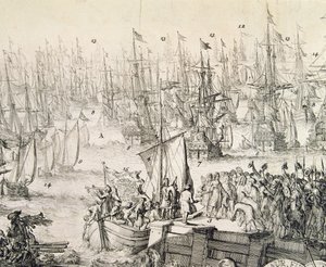 Orange'lı William, Kasım 1688'de İngiltere'ye yelken açıyor (gravür) by Unbekannter Künstler