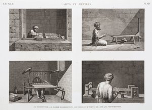 Yün ve Kamgarn, Dokuma Dokuma, Mısır, c 1798 by Unbekannt
