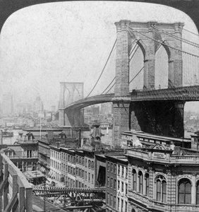 Brooklyn Köprüsü, New York, ABD, 1901. by Underwood and Underwood