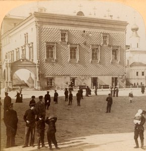 Ünlü Kırmızı Merdiven ve eski Saray, Moskova, Rusya, 1900. by Underwood and Underwood