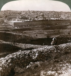 Kudüs, güneydoğudan görüldüğü gibi, tapınağın yerini gösteriyor, Filistin, 1900