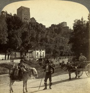 Alhambra, Granada, Endülüs, İspanya. by Underwood and Underwood