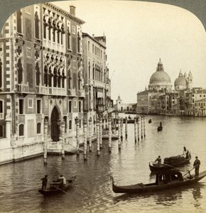 Büyük Kanal, Venedik, İtalya. by Underwood and Underwood