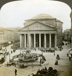 Pantheon ve Piazza della Rotunda, Roma, İtalya. by Underwood and Underwood
