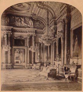 Queens Muhteşem Mavi Odası, Buckingham Sarayı, Londra, İngiltere, 1900. by Underwood and Underwood