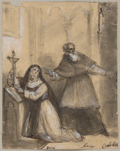 Bir Şapelde Bir Rahibe ve Bir Keşiş by Unknown