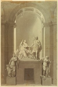 Henry Cardinal York (1725-1807) ve Charles Edward Stuart, “Genç Pretender” (1720-1788) için bir Kabir anıtı by Unknown