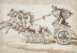 Dört Atın Çektiği Arabada Apollo by Unknown