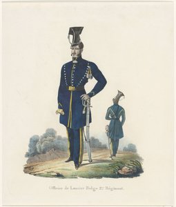 Belçika kordonu, 1830 Belçika Lancer 2. Alayı Subayı (nesnedeki başlık) by Unknown