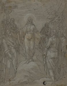 Mesih ve Havariler (rekto); Bir Doğuş Sahnesinin Kroki (ters) by Unknown