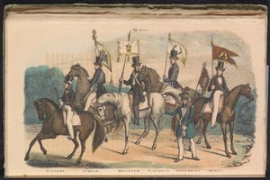 Delfzijl, Zwolle, Deventer, Medemblik, Winschoten ve Texel onur muhafızlarının kostümleri ve pankartları, 1840-1842 VIII. Grup (nesne üzerindeki başlık) by Unknown