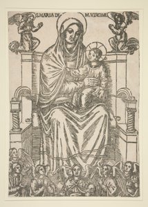 Madonna ve Çocuk Enthroned by Unknown