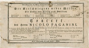 Niccolo Paganini - oyun ilanı by Unknown