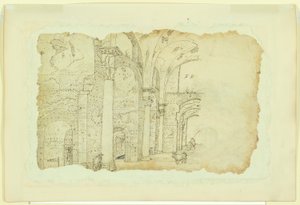 Diocletianus Terimlerinin Kalıntıları (recto); Aynı konunun başka bir görünümü (verso) by Unknown