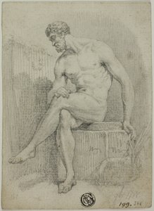 Oturan Erkek Çıplak (heykelden) by Unknown