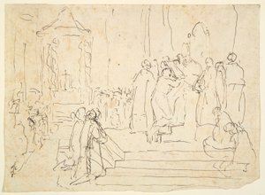 Bir Piskopos ile Tanımlanamayan Sahne by Unknown