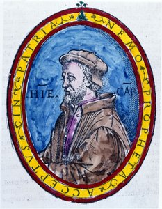 (Cardanus Hieronymus) Jerome Cardan, İtalyanca Gerolamo Cardano, İtalyan doktor, matematikçi, filozof ve astrolog (Pavia) by Unknown artist