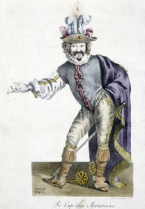 16. yüzyıl tiyatrosu: Capitan Matamore, Arts Deco. by Unknown artist