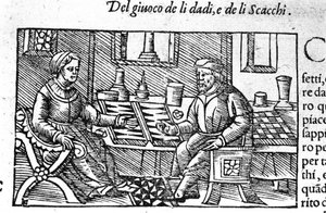 Zar oynayan bir çift. Olaus Magnus