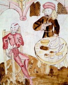 Bir hastayı ziyaret eden bir doktor (minyatür by Unknown artist