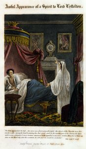 Lord Littelton'ın önünde ölümünü duyurmak için bir hayalet belirir. 1825. İncil. Morando, Milano. by Unknown artist