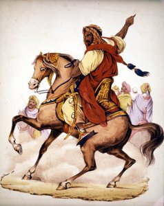 Abd al-Qadir (Abd al-Qadir) (1807-1883), Arap Umair dozu. 19. yüzyıl litografisi. by Unknown artist