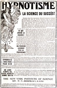 Bir hipnoz kitabının reklamı - “” Le Petit Journal””da by Unknown artist
