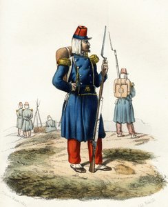 Cezayir, 1830 seferi sırasında Fransız Afrika ordusunun hafif piyadesi. Leone Galibert