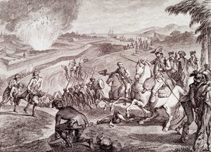 Amerikan Devrim Savaşı: Pensacola Kuşatması ve İspanyol ordusunun zaferi (19. yüzyıl gravürü) by Unknown artist
