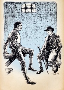 "Arsene Lupin hapishanede Müfettiş Ganimard ile görüşüyor" by Unknown Artist